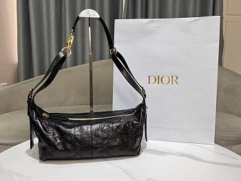 Dior Medium D-Journey Bag in Crinkled Calfskin-33 x 16 x 15 cm