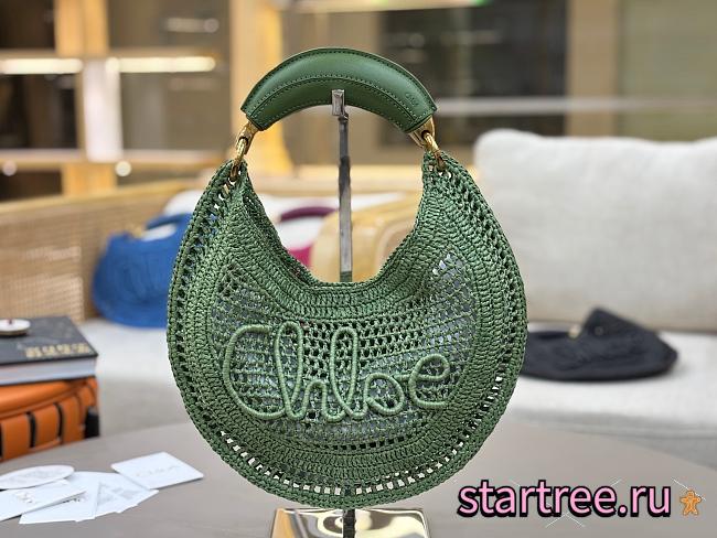 Chloé Summer Banana hobo bag in raffia Green-36*21.5cm - 1