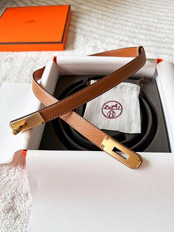 Hermes Kelly Belt Brown Gold