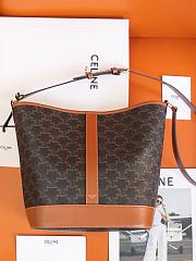 Celine Medium Bucket IN Triomphe Canvas and calfskin-33×27×17cm - 4