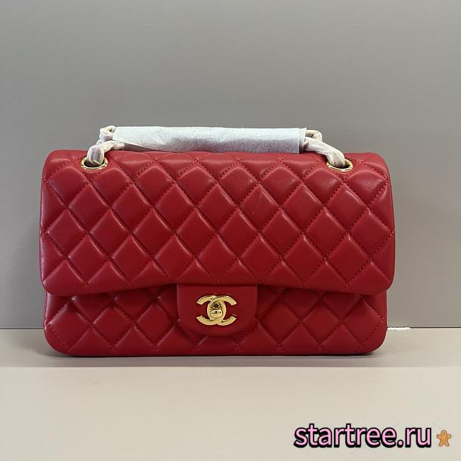 Chanel Lambskin Classic Flap Bag Red A01112 - 25cm - 1