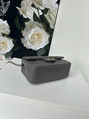 CHANEL Lambskin Quilted Mini Top Handle Bag Grey-20cm - 5