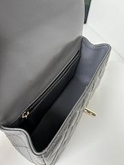 CHANEL Lambskin Quilted Mini Top Handle Bag Grey-20cm - 2