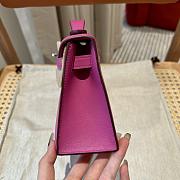 Hermes Mini Kelly 1 Silver Hardware-22cm - 2