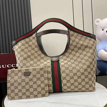 Gucci Giglio large tote bag in beige and Brown-40x47x16cm