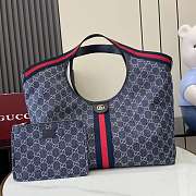 Gucci Giglio large tote bag blue and white GG denim-40x47x16cm - 1
