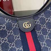 Gucci Giglio large tote bag blue and white GG denim-40x47x16cm - 4