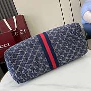 Gucci Giglio large tote bag blue and white GG denim-40x47x16cm - 5