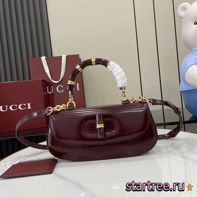 Gucci Bamboo Diva medium bag Ancora red-26.6x13x8cm - 1