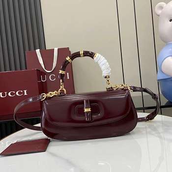 Gucci Bamboo Diva medium bag Ancora red-26.6x13x8cm