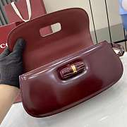 Gucci Bamboo Diva medium bag Ancora red-26.6x13x8cm - 3