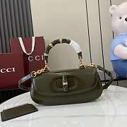 Gucci Bamboo Diva medium bag Green-26.6x13x8cm - 1