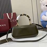 Gucci Bamboo Diva medium bag Green-26.6x13x8cm - 4