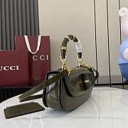 Gucci Bamboo Diva medium bag Green-26.6x13x8cm - 5