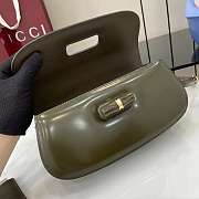 Gucci Bamboo Diva medium bag Green-26.6x13x8cm - 3