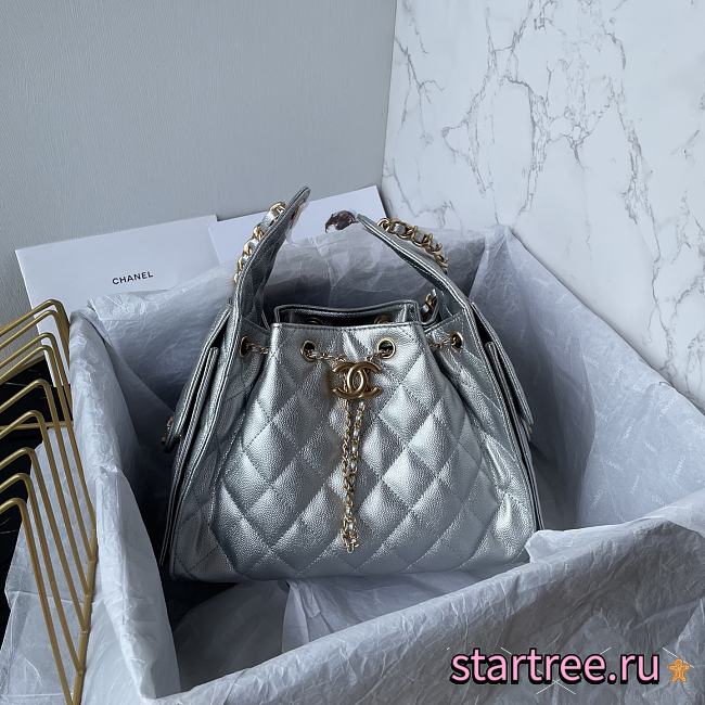 Chanel 25C hobo Bag Silver-30×26×14cm - 1