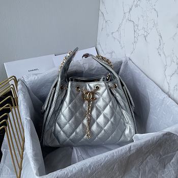 Chanel 25C hobo Bag Silver-30×26×14cm