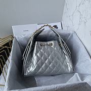 Chanel 25C hobo Bag Silver-30×26×14cm - 3
