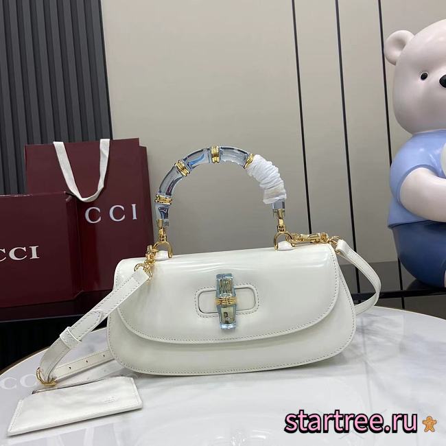 Gucci Bamboo Diva medium bag White-26.6x13x8cm - 1