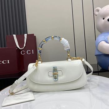 Gucci Bamboo Diva medium bag White-26.6x13x8cm