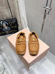 Miu Miu Oak Ruches Suede Loafers  - 1