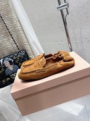 Miu Miu Oak Ruches Suede Loafers  - 4