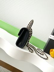 Chanel 25S Chain Shoulder Flap Phone Case Black Leather-10x18x4.5cm - 3