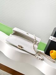 Chanel 25S Chain Shoulder Flap Phone Case White Leather-10x18x4.5cm - 4