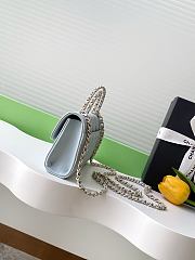 Chanel 25S Chain Shoulder Flap Phone Case Blue Leather-10x18x4.5cm - 5