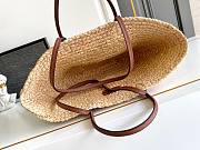 Prada Large raffia and leather shopping bag-25x25x15cm - 2