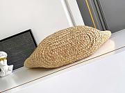 Prada Large raffia and leather shopping bag-25x25x15cm - 3