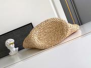 Prada Large raffia and leather shopping bag White-25x25x15cm - 3