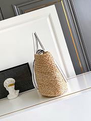 Prada Large raffia and leather shopping bag White-25x25x15cm - 2