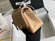 CHANEL Classic Double Flap Mini Shoulder Bag apricot Caviar-20cm - 5
