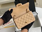 CHANEL Classic Double Flap Mini Shoulder Bag apricot Caviar-20cm - 3