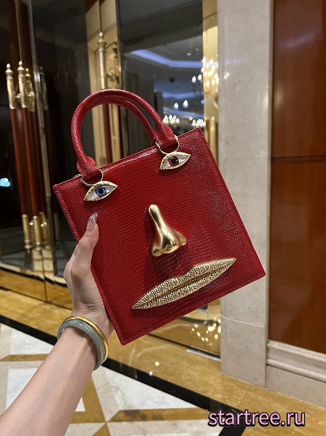 Schiaparelli ANATOMY JEWELERY MINI BAG Red-20*1* 9cm - 1