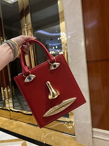 Schiaparelli ANATOMY JEWELERY MINI BAG Red Smooth Leather -20*1* 9cm