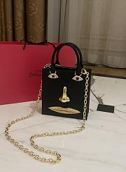 Schiaparelli ANATOMY JEWELERY MINI BAG Black Smooth Leather -20*1* 9cm - 5
