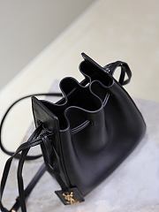 YSL Leather Bucket Bag Black-18×24×7cm - 5