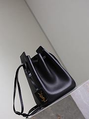 YSL Leather Bucket Bag Black-18×24×7cm - 4