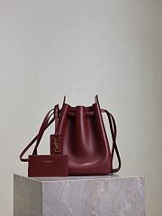 YSL Leather Bucket Bag Red-18×24×7cm - 1