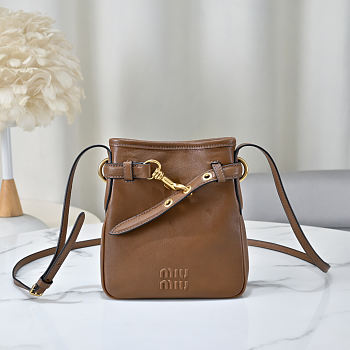 MiuMiu Mini Shoulder Bag Brown-19x4.5x17cm