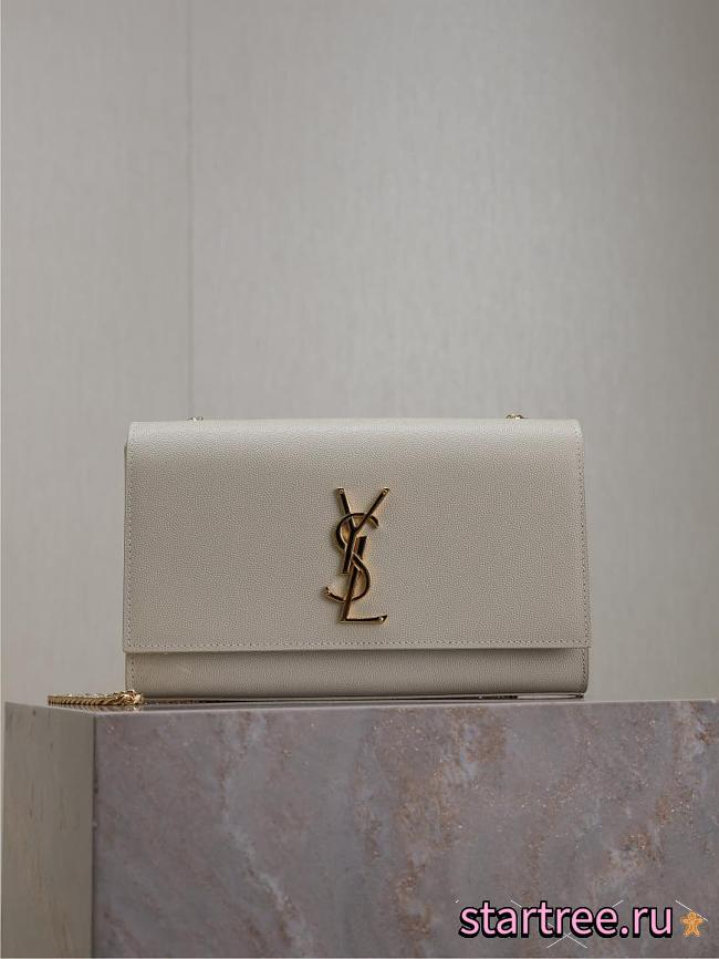 YSL KATE MEDIUM IN GRAIN DE POUDRE EMBOSSED LEATHER-24CM - 1