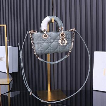 Dior MICRO LADY D-JOY BAG Grey-16.5cm