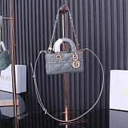 Dior MICRO LADY D-JOY BAG Grey-16.5cm - 5