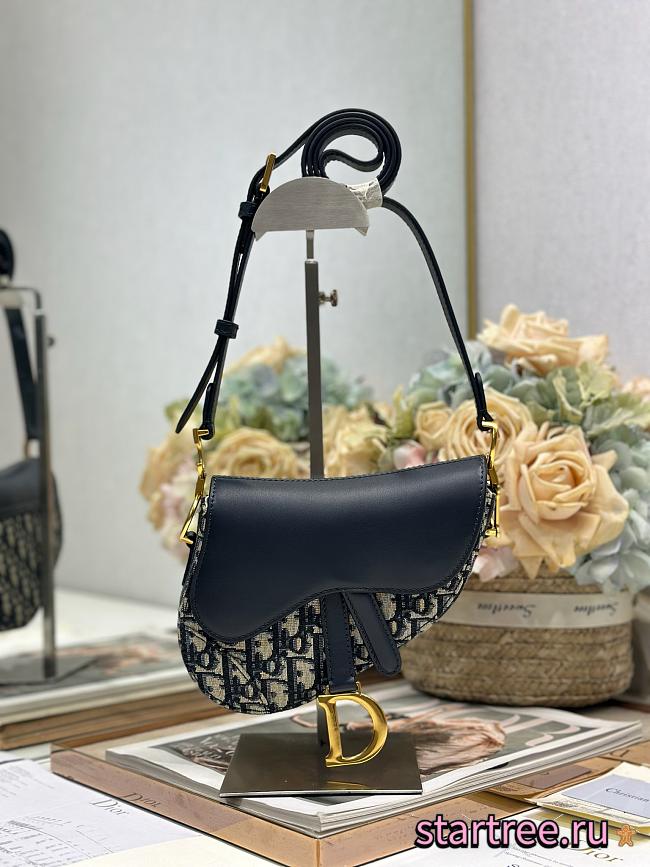 Dior Mini Soft Saddle Bag with Strap Blue-20 x 14 x 6cm - 1