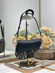 Dior Mini Soft Saddle Bag with Strap Blue-20 x 14 x 6cm - 1