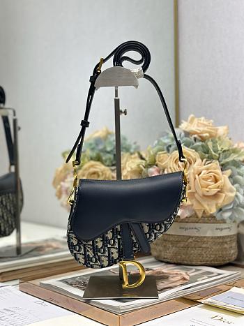 Dior Mini Soft Saddle Bag with Strap Blue-20 x 14 x 6cm