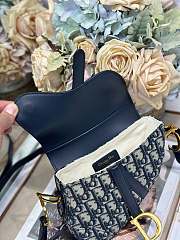 Dior Mini Soft Saddle Bag with Strap Blue-20 x 14 x 6cm - 4