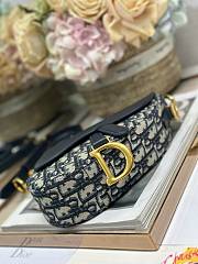 Dior Mini Soft Saddle Bag with Strap Blue-20 x 14 x 6cm - 3